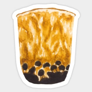 Brown Sugar Bubble/Boba Tea Watercolour Food Illustration Sticker